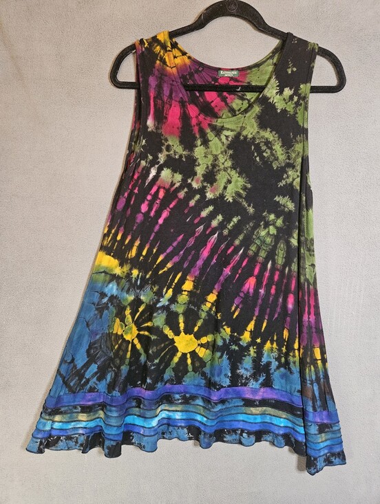 Kathmandu Imports Tops - Vintage Kathmandu Imports Womens Medium Tunic Multicolor Tye Dye Boho Sleeveless